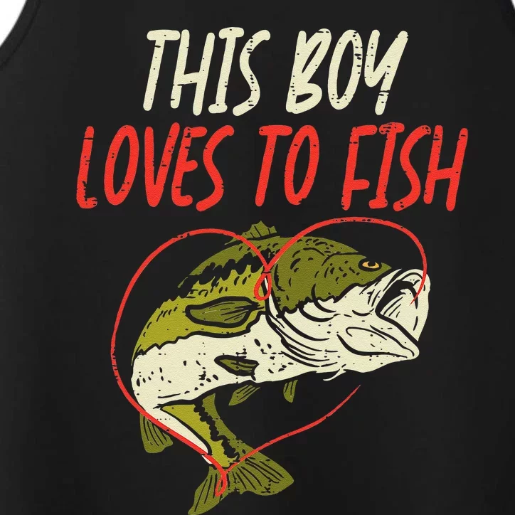 This Loves To Fish Bass Fishing Family Matching Gift Performance Tank