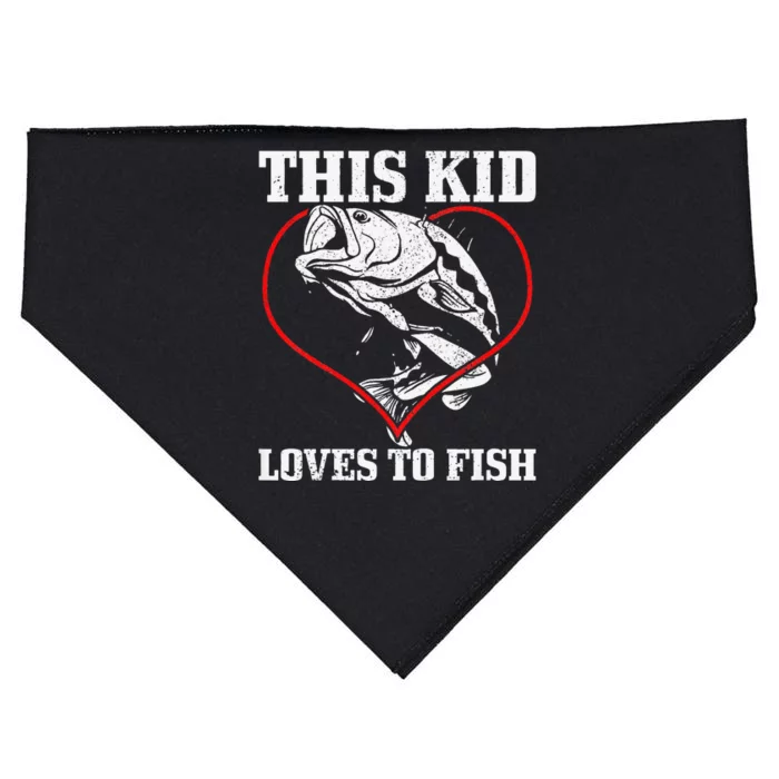 This Loves To Fish Bass Fishing Fisherman Gift For USA-Made Doggie Bandana