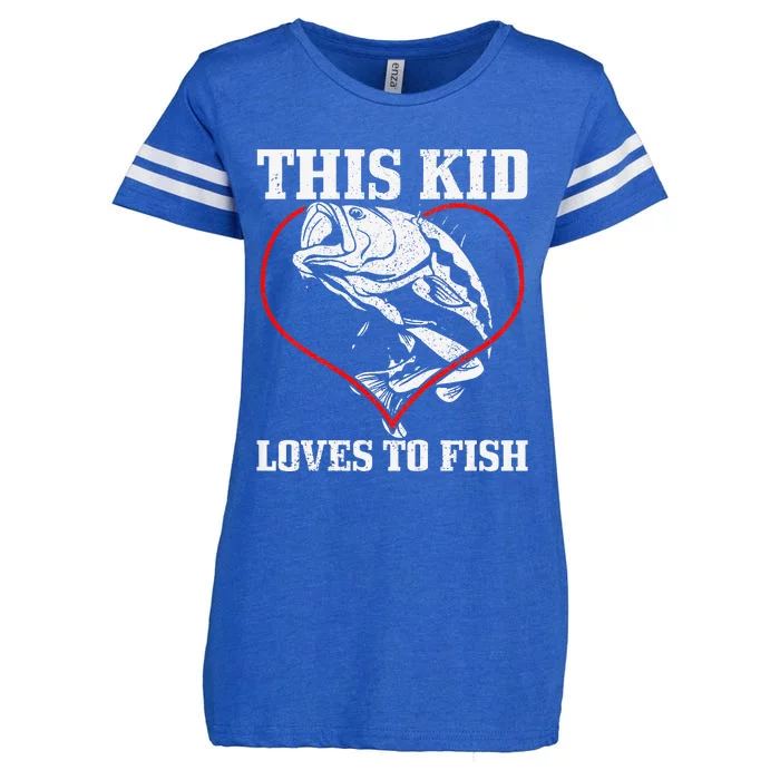 This Loves To Fish Bass Fishing Fisherman Gift For Enza Ladies Jersey Football T-Shirt