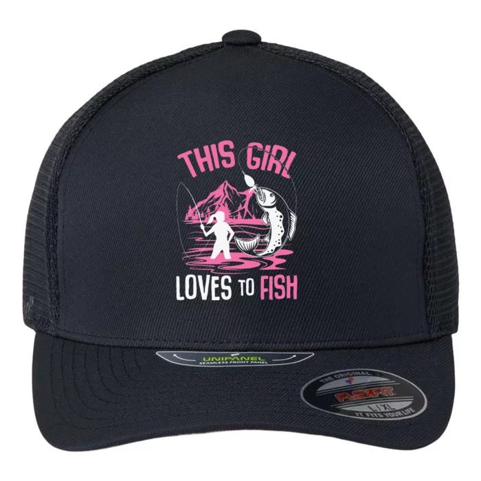 This Loves To Fish Fishing Flexfit Unipanel Trucker Cap