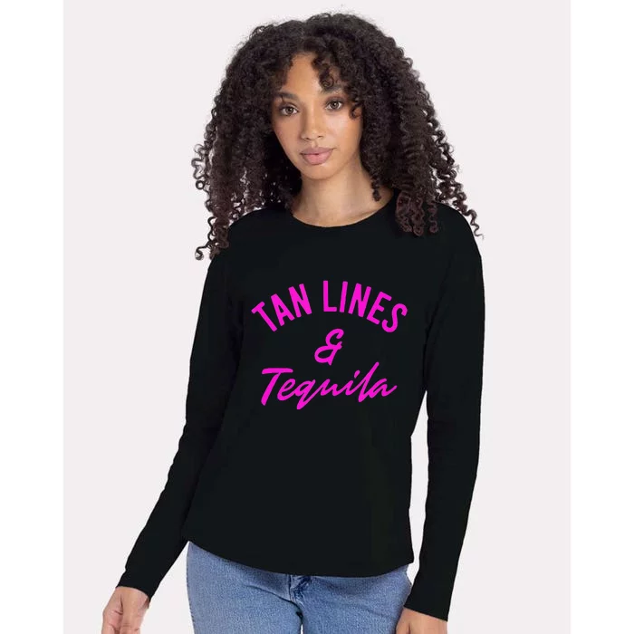 Tan Lines & Tequila Womens Cotton Relaxed Long Sleeve T-Shirt