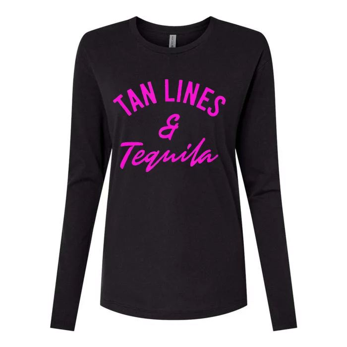 Tan Lines & Tequila Womens Cotton Relaxed Long Sleeve T-Shirt