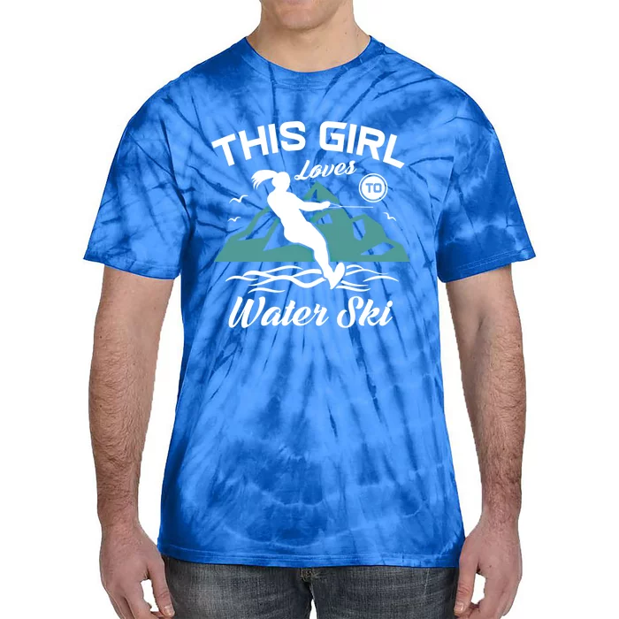 This Loves To Water Ski Funny Water Skiing Gift Tie-Dye T-Shirt