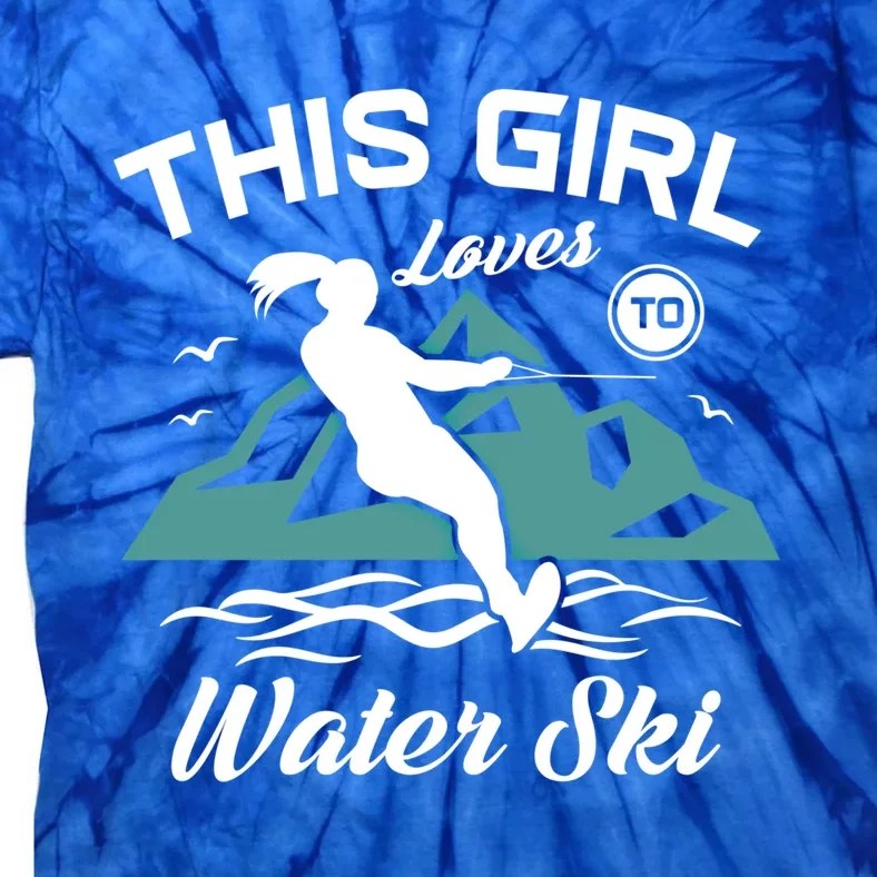 This Loves To Water Ski Funny Water Skiing Gift Tie-Dye T-Shirt