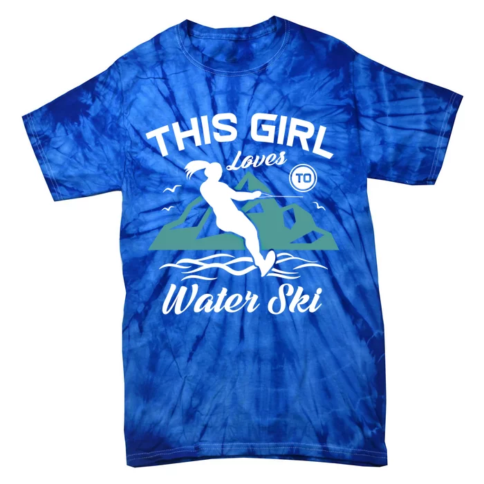 This Loves To Water Ski Funny Water Skiing Gift Tie-Dye T-Shirt