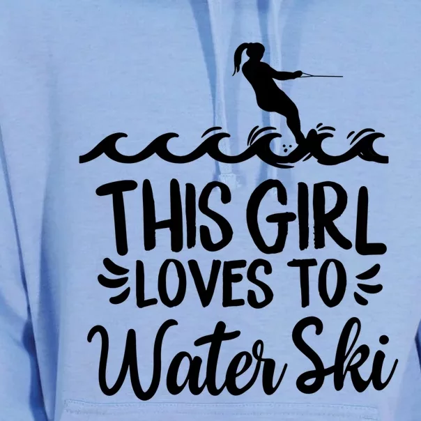 This Loves To Water Ski Funny Gift Unisex Surf Hoodie