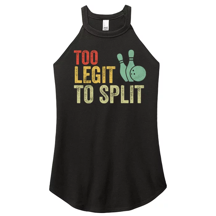 Too Legit To Split Funny Retro Team Bowler Bowling Women’s Perfect Tri Rocker Tank