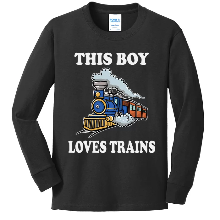 This Loves Trains Gift Wagon Lover Kids Long Sleeve Shirt