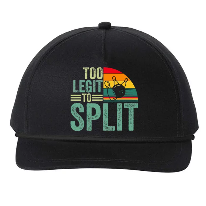 Too Ligit To Split Funny Bowlers & Bowling Player Snapback Five-Panel Rope Hat