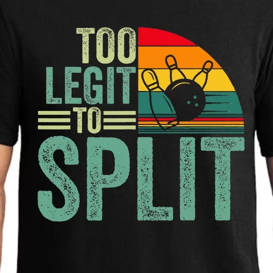 Too Ligit To Split Funny Bowlers & Bowling Player Pajama Set