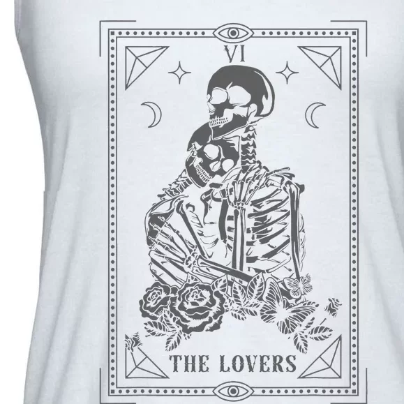 The Lovers Tarot Card. Skeleton Couple Gothic Halloween Goth Ladies Essential Flowy Tank