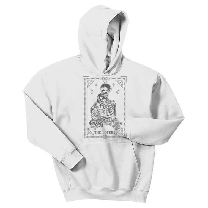 The Lovers Tarot Card. Skeleton Couple Gothic Halloween Goth Kids Hoodie