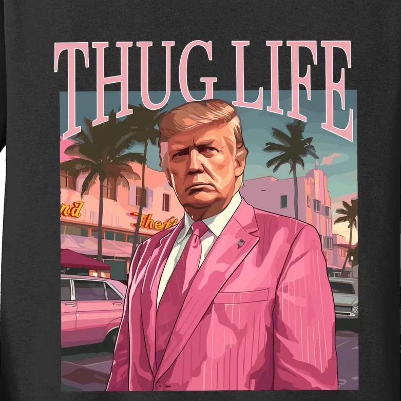 Thug Life Trump 2024 Kids Long Sleeve Shirt