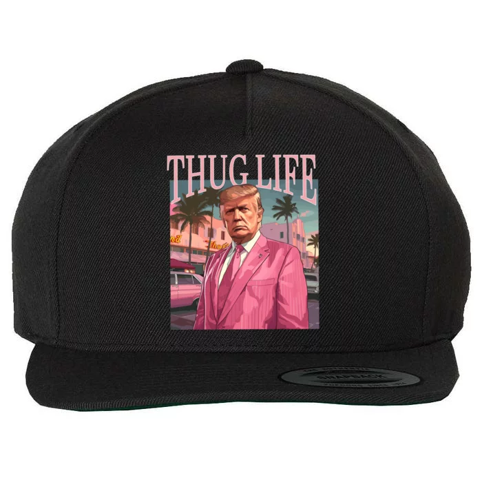 Thug Life Trump 2024 Wool Snapback Cap