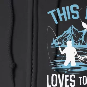 This Loves To Fish Fishing Full Zip Hoodie