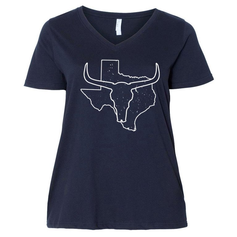 Texas Longhorns Women's V-Neck Plus Size T-Shirt