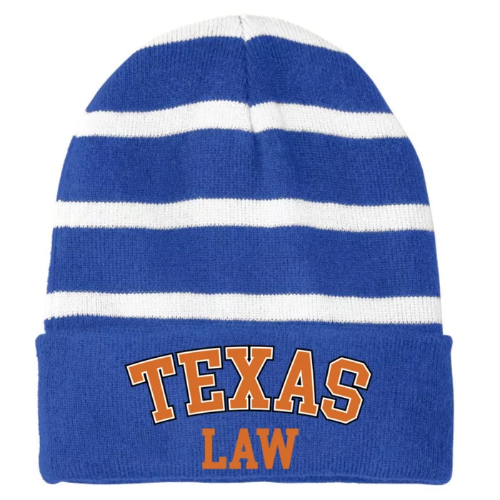 Texas Law Texas Bar Graduate Gift Lawyer College Gift Striped Beanie with Solid Band