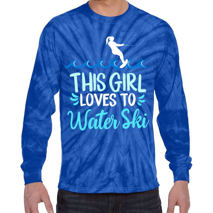 This Loves To Water Ski Gift Tie-Dye Long Sleeve Shirt