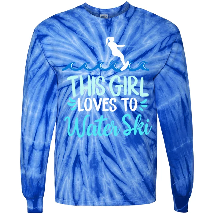 This Loves To Water Ski Gift Tie-Dye Long Sleeve Shirt