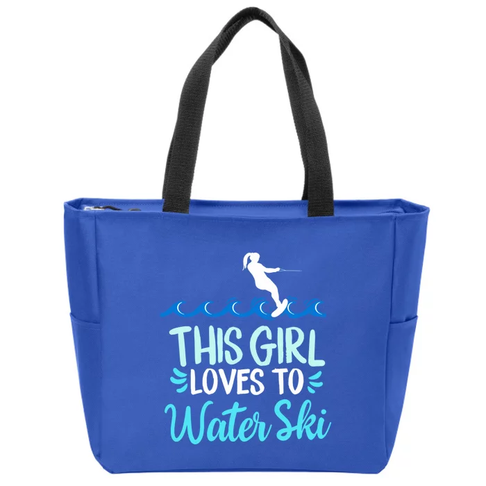 This Loves To Water Ski Gift Zip Tote Bag