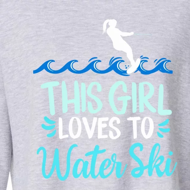 This Loves To Water Ski Gift Cropped Pullover Crew