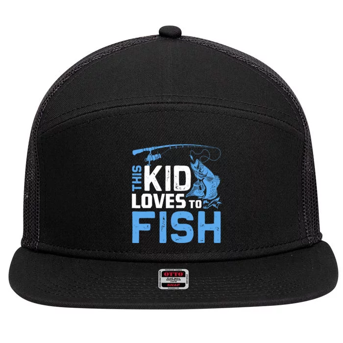 This Loves To Fish Funny Fishing Fisherman Gift 7 Panel Mesh Trucker Snapback Hat