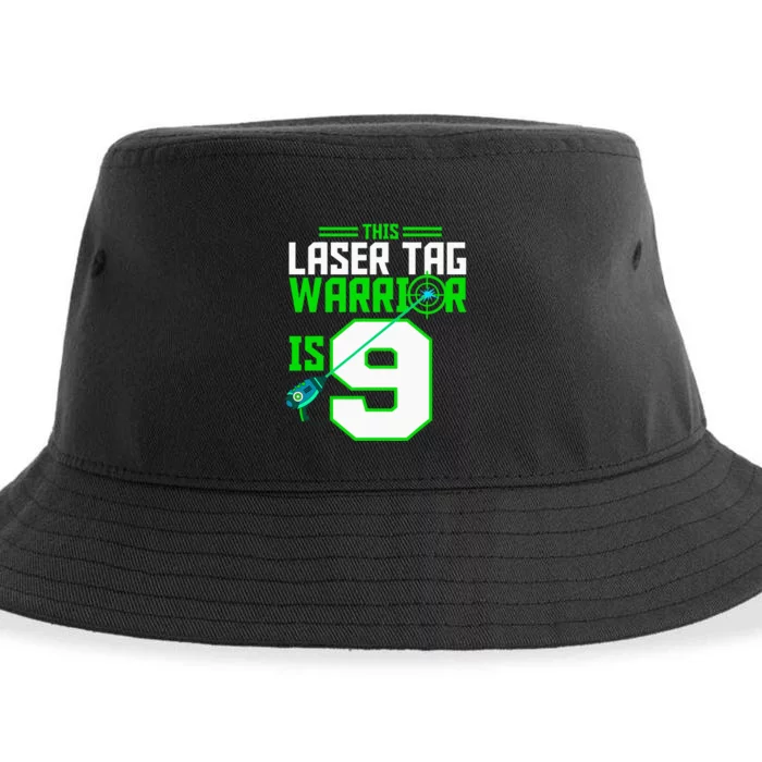 This Laser Tag Warrior Is 9 Gaming Birthday Party Sustainable Bucket Hat