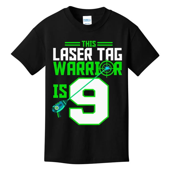 This Laser Tag Warrior Is 9 Gaming Birthday Party Kids T-Shirt