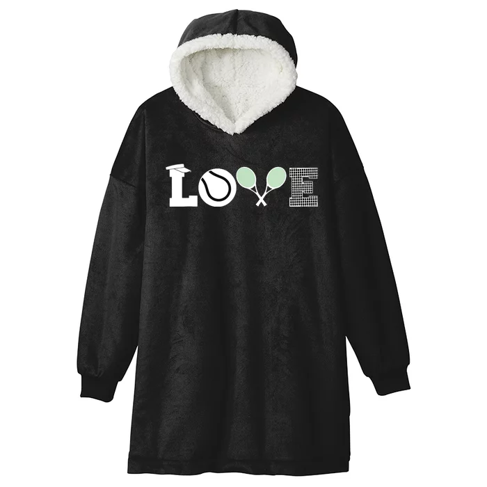 Tennis Love Tennis Fan Tennis Player Gift Tennis Lover Hooded Wearable Blanket