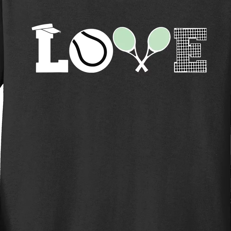 Tennis Love Tennis Fan Tennis Player Gift Tennis Lover Kids Long Sleeve Shirt