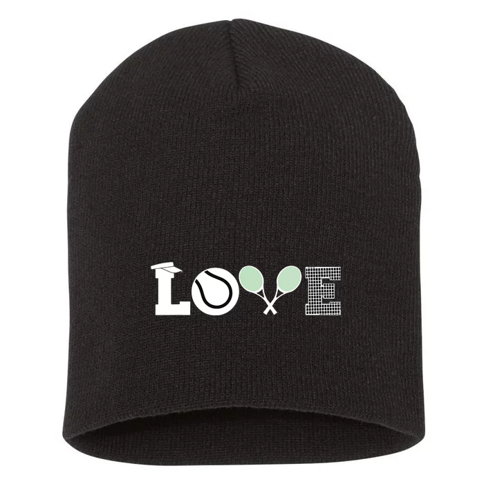 Tennis Love Tennis Fan Tennis Player Gift Tennis Lover Short Acrylic Beanie