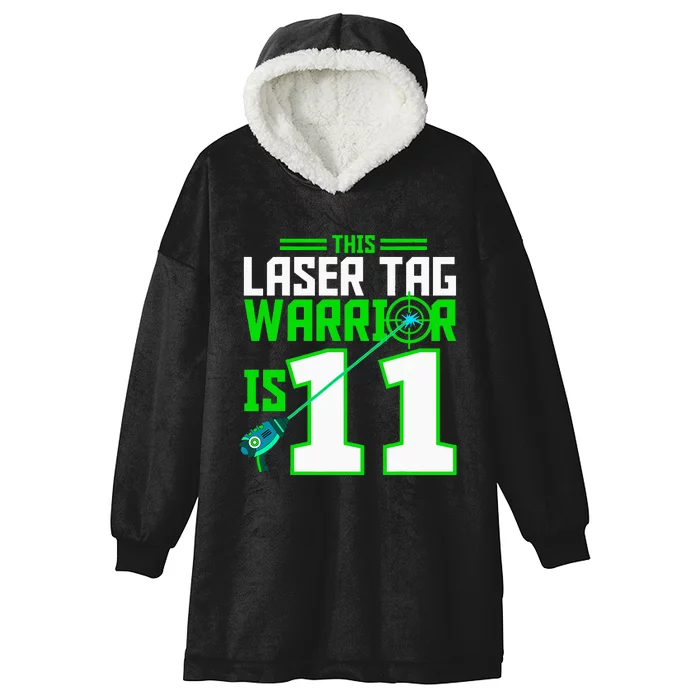 This Laser Tag Warrior Is 11 Gaming Birthday Party Hooded Wearable Blanket