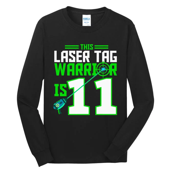 This Laser Tag Warrior Is 11 Gaming Birthday Party Tall Long Sleeve T-Shirt