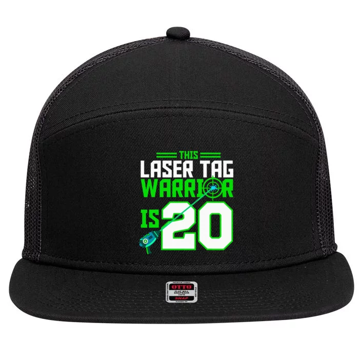 This Laser Tag Warrior Is 20 Gaming Birthday Party 7 Panel Mesh Trucker Snapback Hat