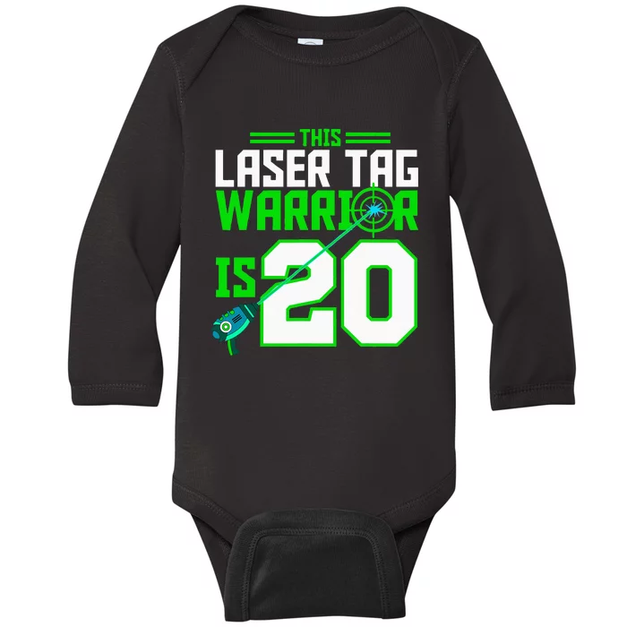 This Laser Tag Warrior Is 20 Gaming Birthday Party Baby Long Sleeve Bodysuit