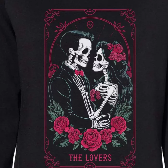 The Lovers Tarot Card Style Skeletons Funny Gift Womens California Wash Sweatshirt