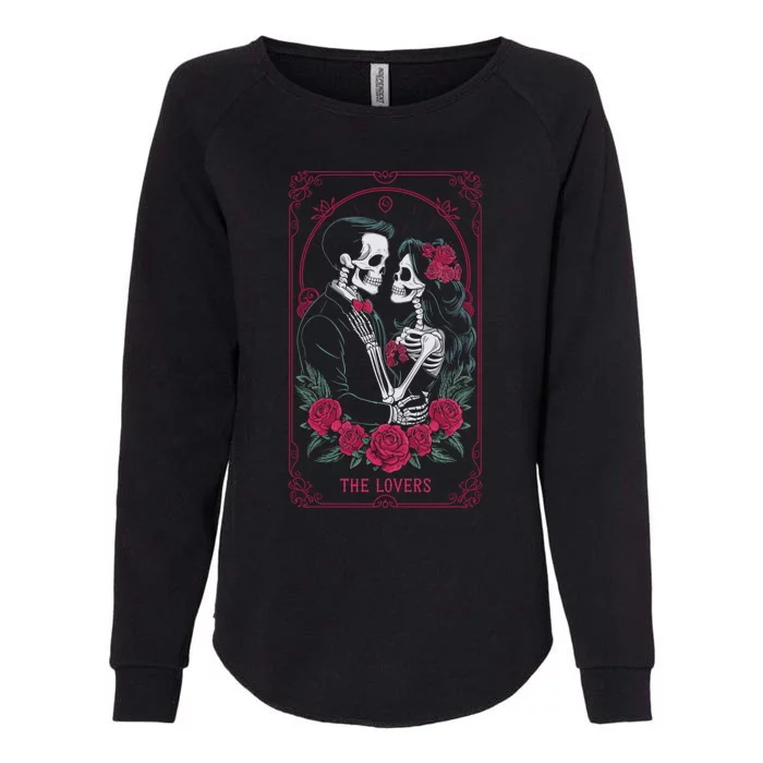 The Lovers Tarot Card Style Skeletons Funny Gift Womens California Wash Sweatshirt