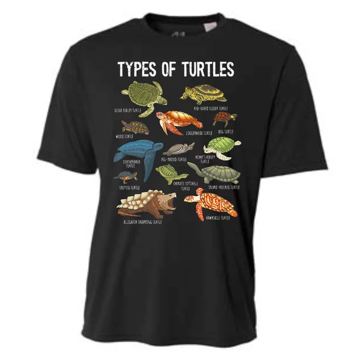 Turtle Lover Turtle Art Types Turtle Turtle Cooling Performance Crew T-Shirt