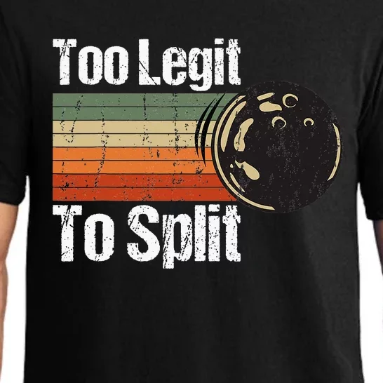 Too Legit To Split Funny Retro Bowling Team Unisex Blower Pajama Set