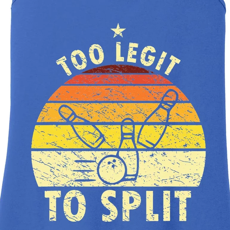 Too Legit To Split Retro Bowling Player Bowler Bowling Lover Ladies Essential Tank