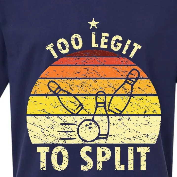 Too Legit To Split Retro Bowling Player Bowler Bowling Lover Sueded Cloud Jersey T-Shirt