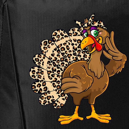 Thanksgiving Leopard Turkey Graphic City Backpack