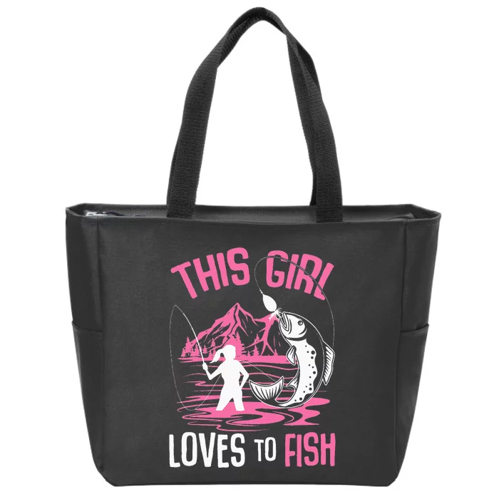 This  Loves To Fish Fishing  saying Zip Tote Bag