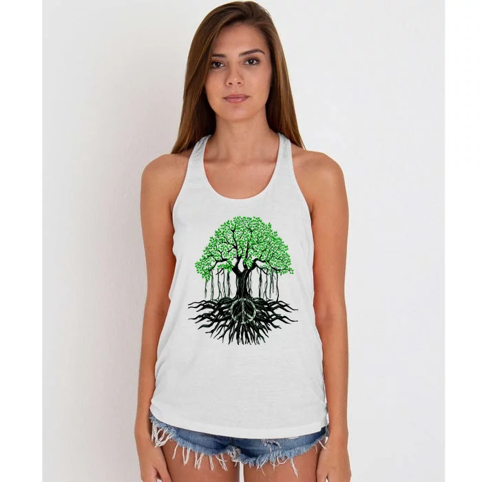 Tree Lovers Tree Of Life Peace Kindness Women's Knotted Racerback Tank