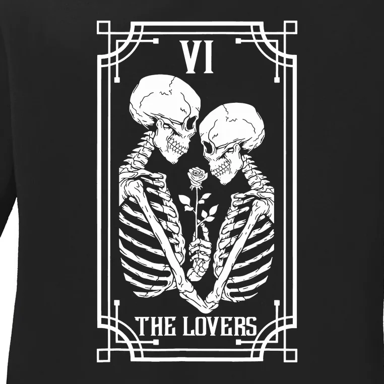 The Lovers Tarot Card Ladies Long Sleeve Shirt