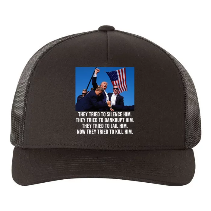 Trump Lives Trump Fight Fight Fight 2024 Yupoong Adult 5-Panel Trucker Hat