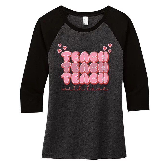 Teach Love Women's Tri-Blend 3/4-Sleeve Raglan Shirt