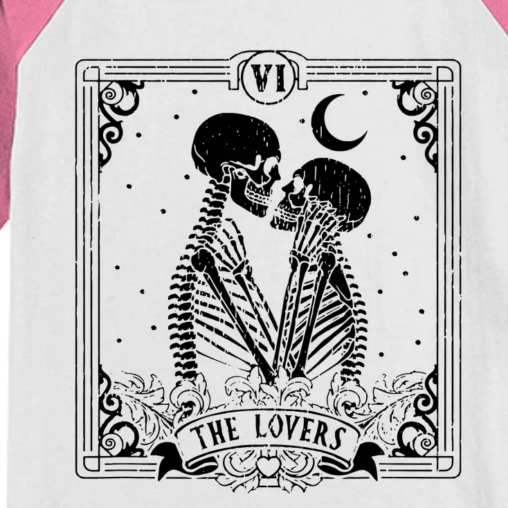 The Lovers Tarot Card Skeleton Great Kids Colorblock Raglan Jersey