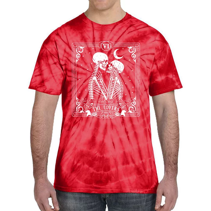 The Lovers Tarot Card Skeleton Great Tie-Dye T-Shirt