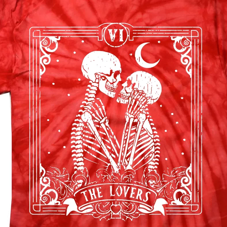 The Lovers Tarot Card Skeleton Great Tie-Dye T-Shirt